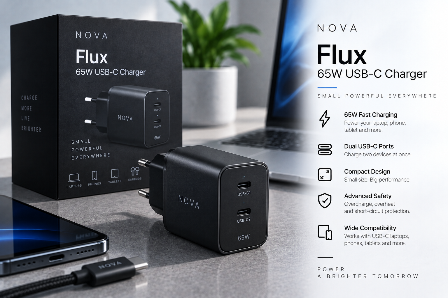Flux 65W USB-C Charger